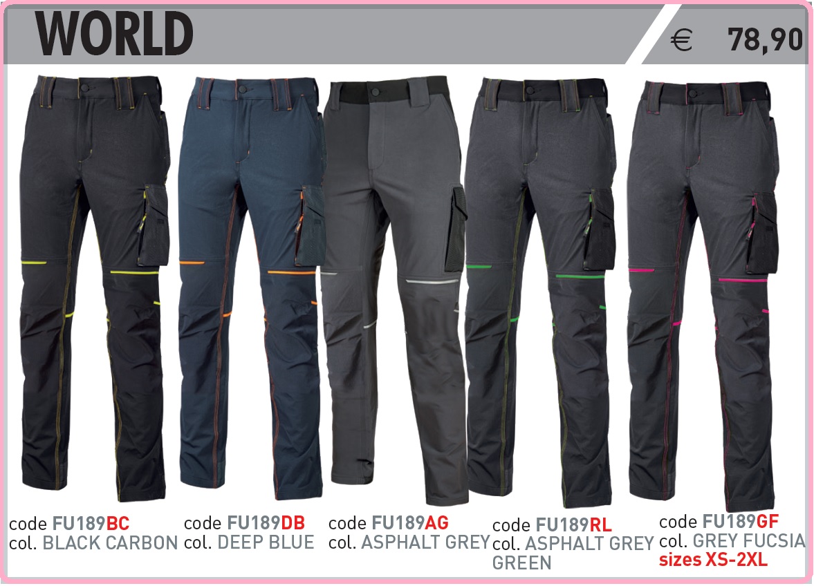 Gamma colori pantaloni estivi upower world - BESTSAFETY 