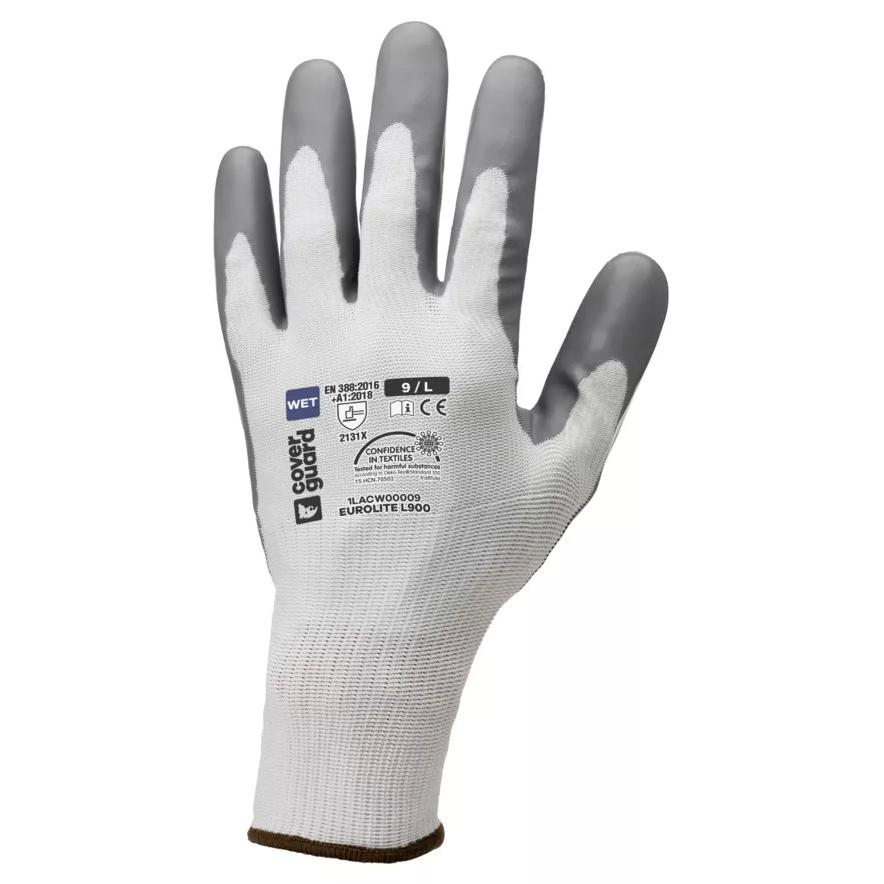 10 Paia - Guanti Da Lavoro Coverguard In Lattice Eurolite 1LACW00 Rischi Meccanici