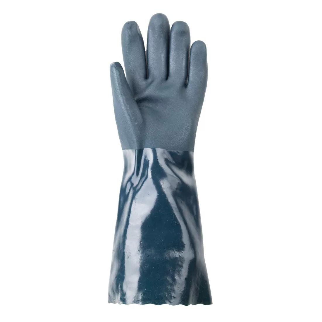 10 Paia - Guanti Da Lavoro Coverguard In PVC Eurochem MO3740 Rischio Chimico