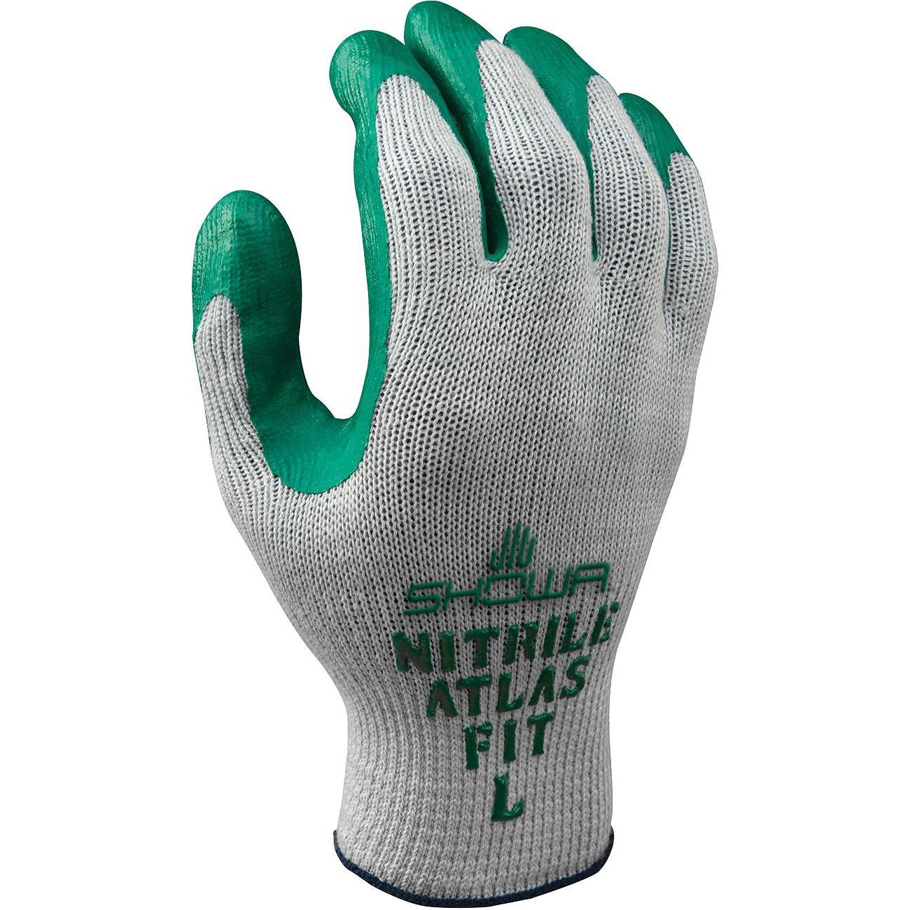 10 Paia - Guanti Showa 350r supporto poliestere/cotone rivestito in Nitrile sh350r