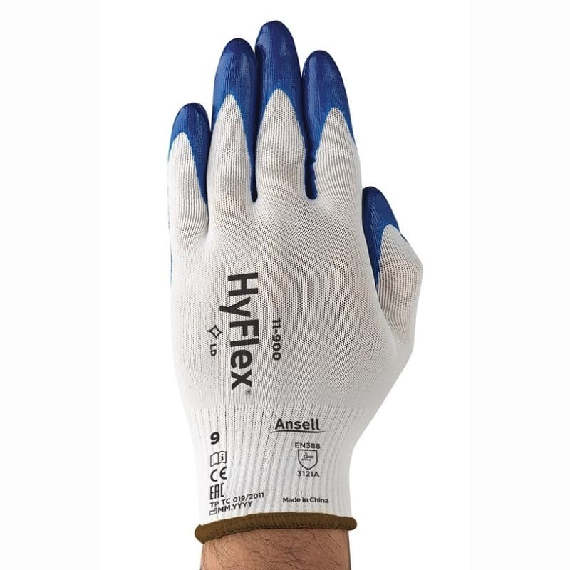 12 Paia - Guanti Da Lavoro ANSELL Hyflex NBR 11-900