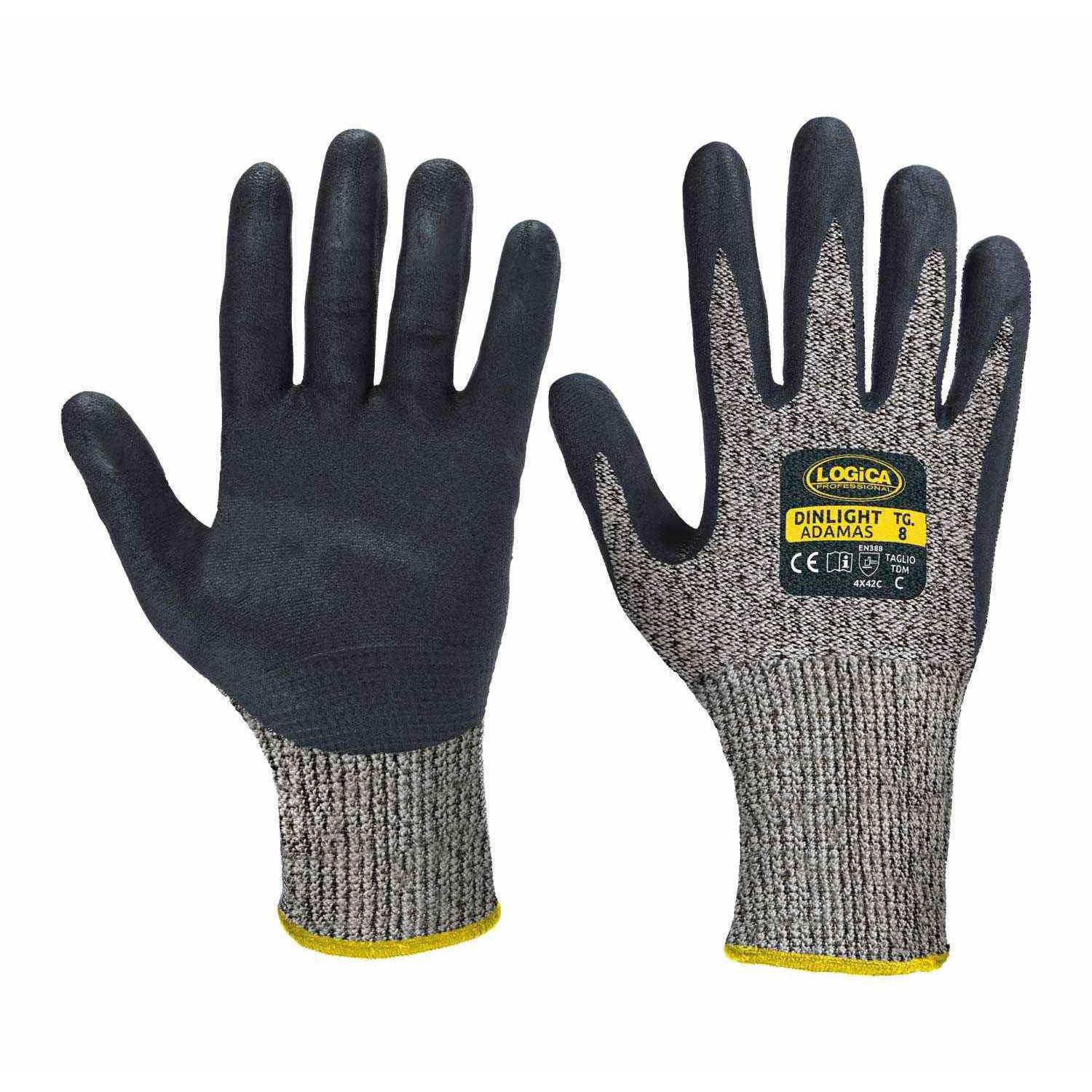 12 Paia - Guanti da lavoro Antitaglio Logica DINLIGHT