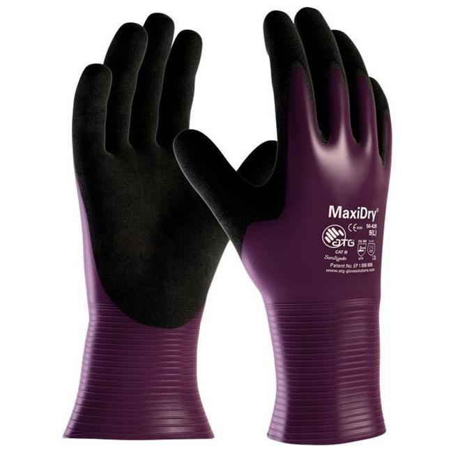 12 Paia -Guanti Da Lavoro ATG Maxidry In Nitrile 56-426