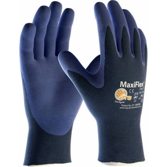 12 Paia - Guanti da Lavoro ATG Maxiflex Elite in Nitrile 34-274