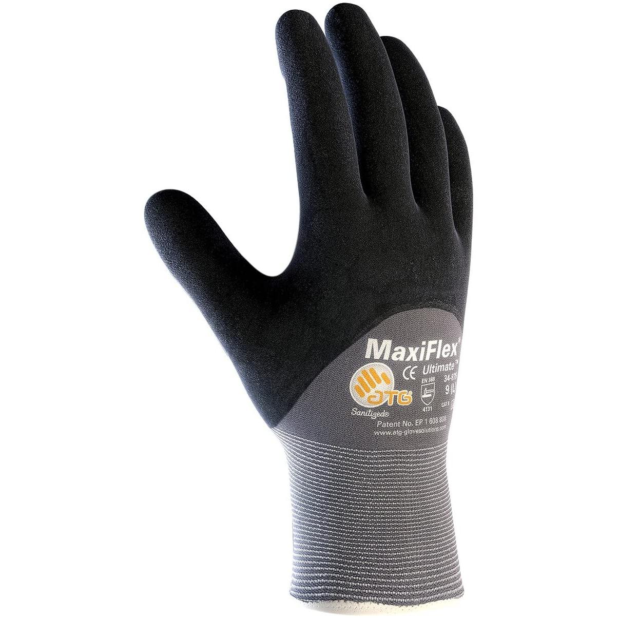 12 Paia - Guanti da Lavoro ATG Maxiflex Ultimate in Nitrile 34-875