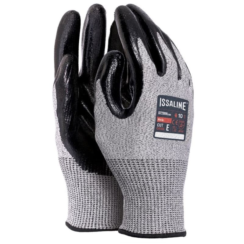 12 Paia - Guanti da lavoro Cut Catch in Nitrile - Issa Line 07299N