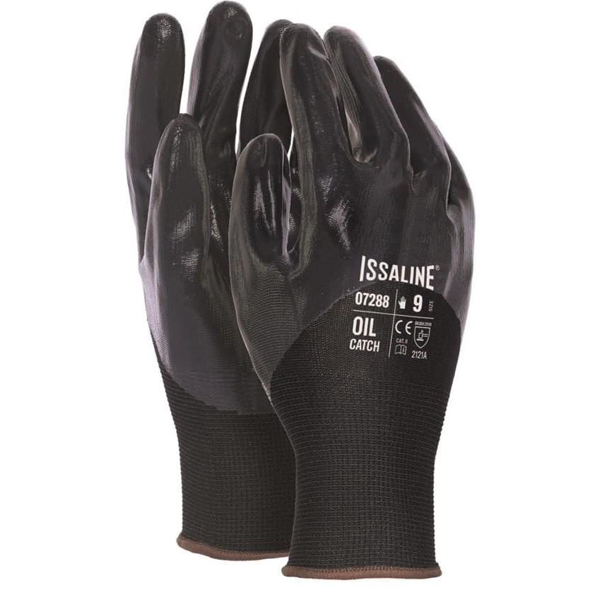 12 Paia - Guanti da lavoro Oil Catch Nitrile - Issa Line 07288