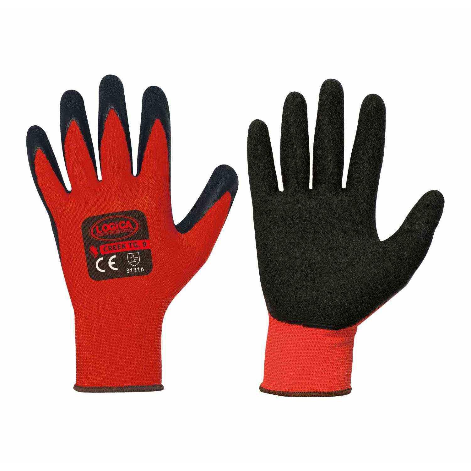 12 Paia - Guanti da lavoro Spalmati in Lattice Logica CREEK/2