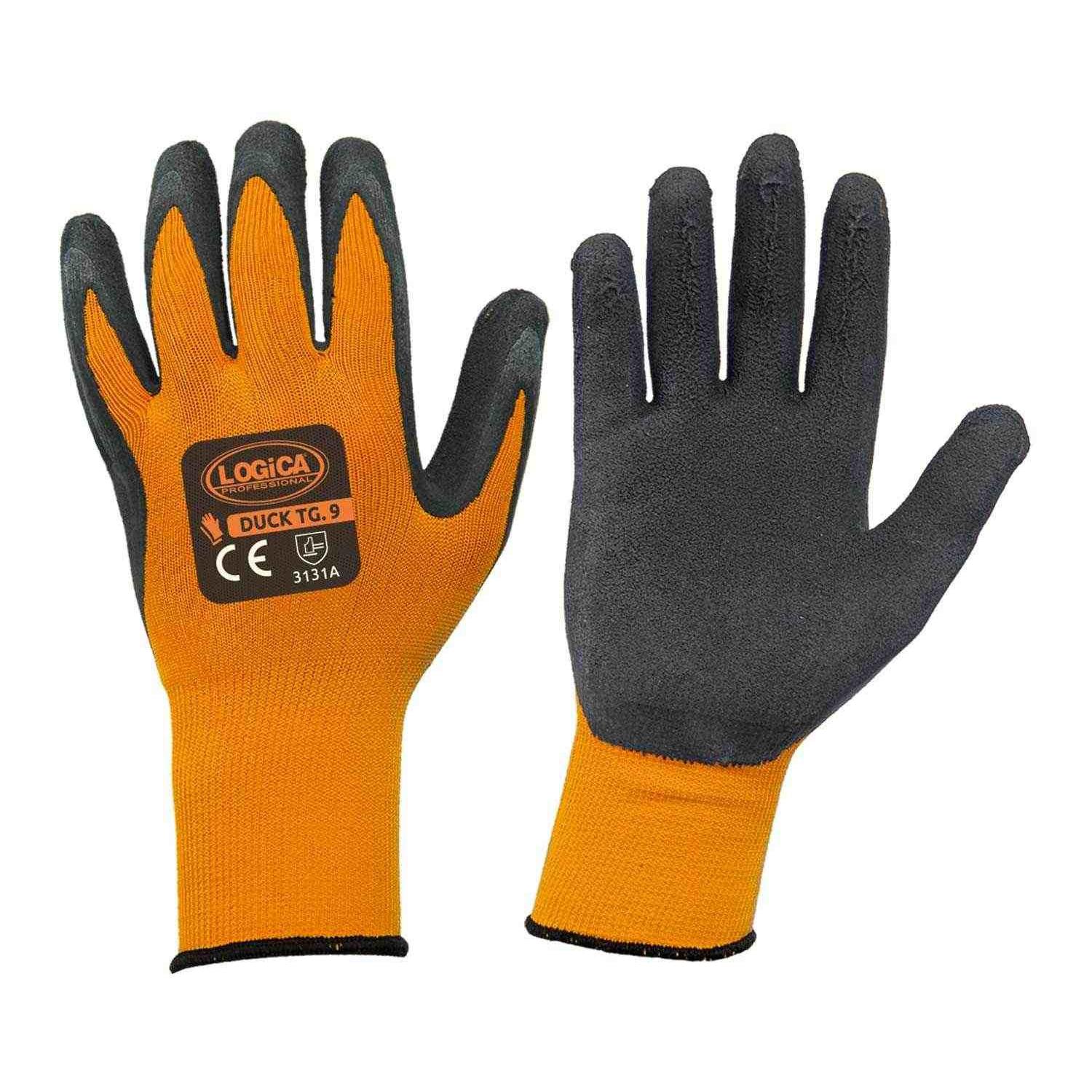 12 Paia - Guanti da lavoro Spalmati in Lattice Logica DUCK