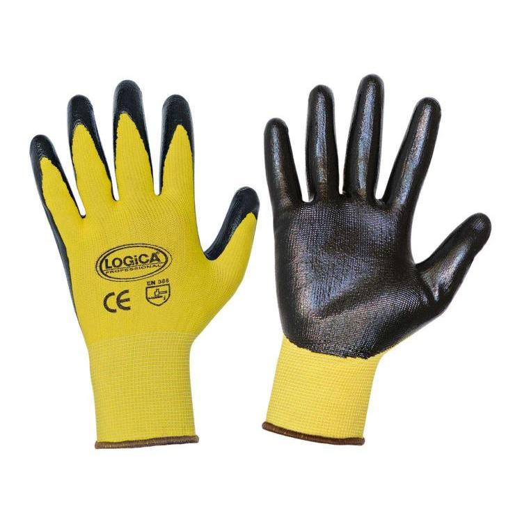 12 Paia - Guanti da lavoro Spalmati in Nitrile Logica SPARK