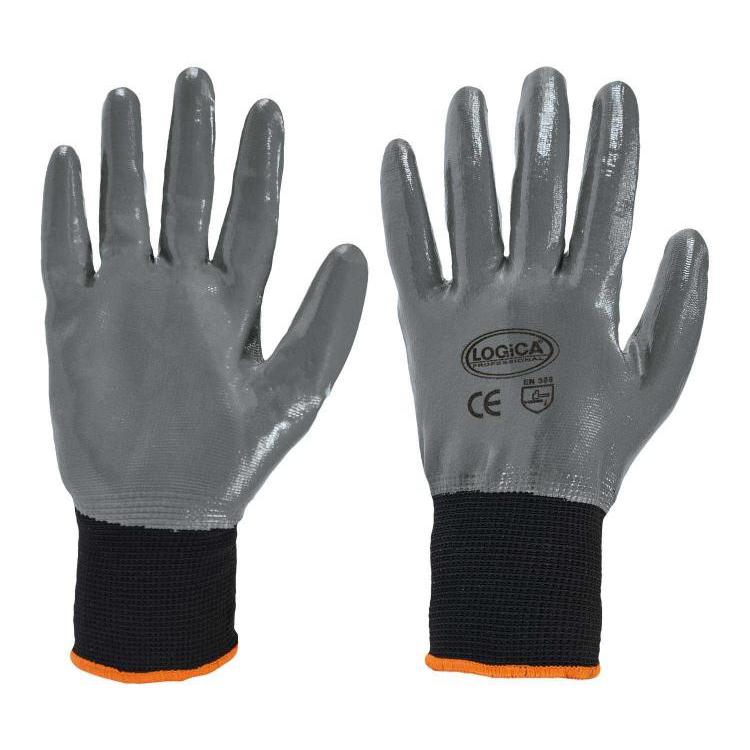 12 Paia - Guanti da lavoro Spalmati in Nitrile Logica TECNO125