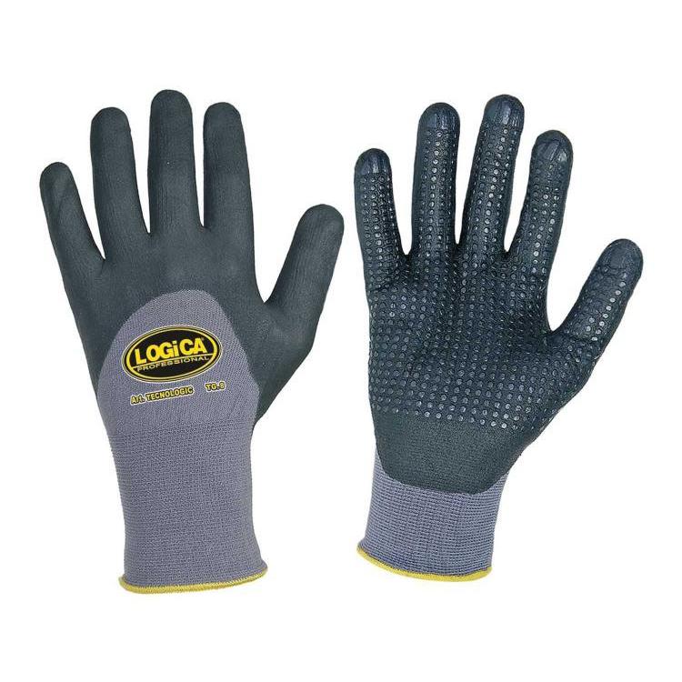 12 Paia - Guanti da lavoro Spalmati in Nitrile Logica TECNOLOGIC