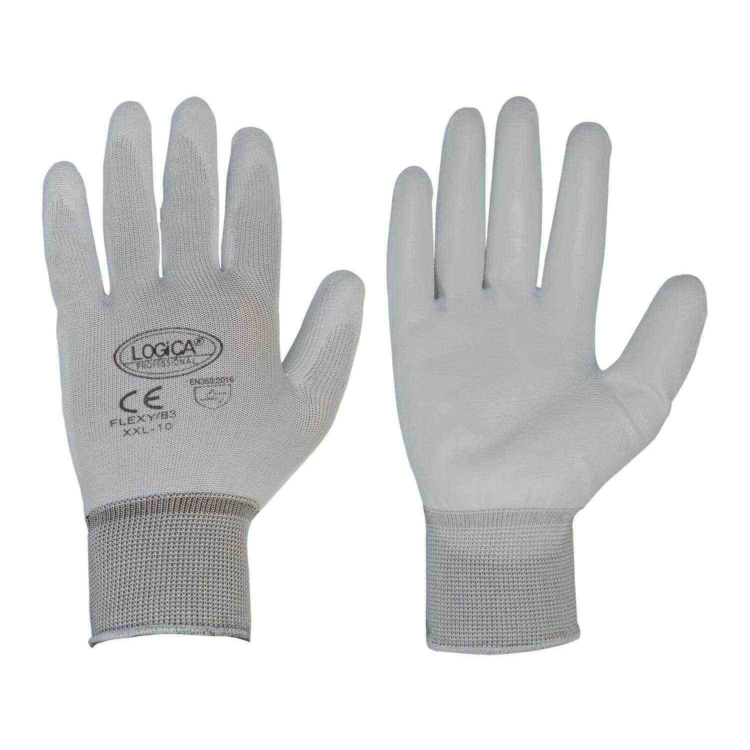 12 Paia - Guanti da lavoro Spalmati in Poliestere Logica FLEXY/B3