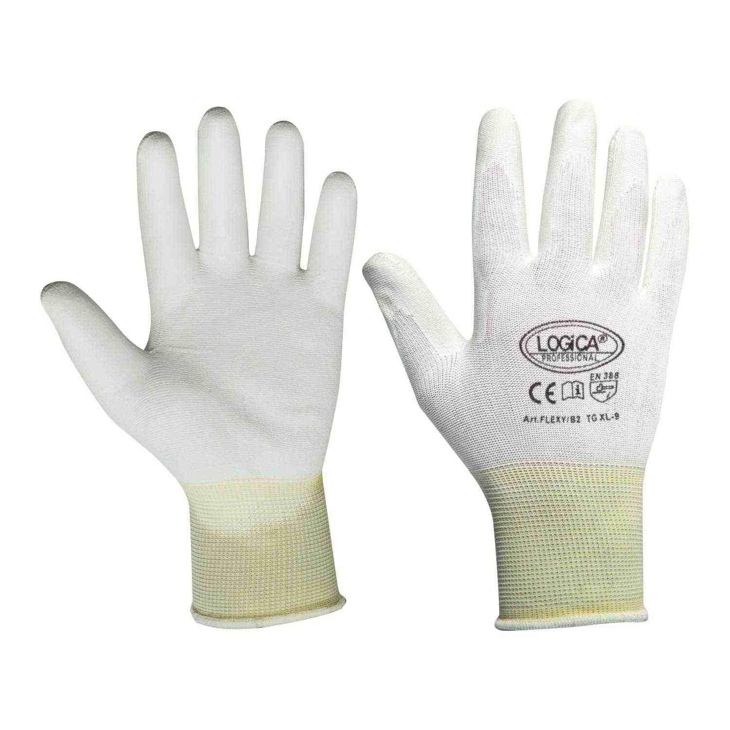 12 Paia - Guanti da lavoro Spalmati in Poliuretano Logica FLEXY/B2