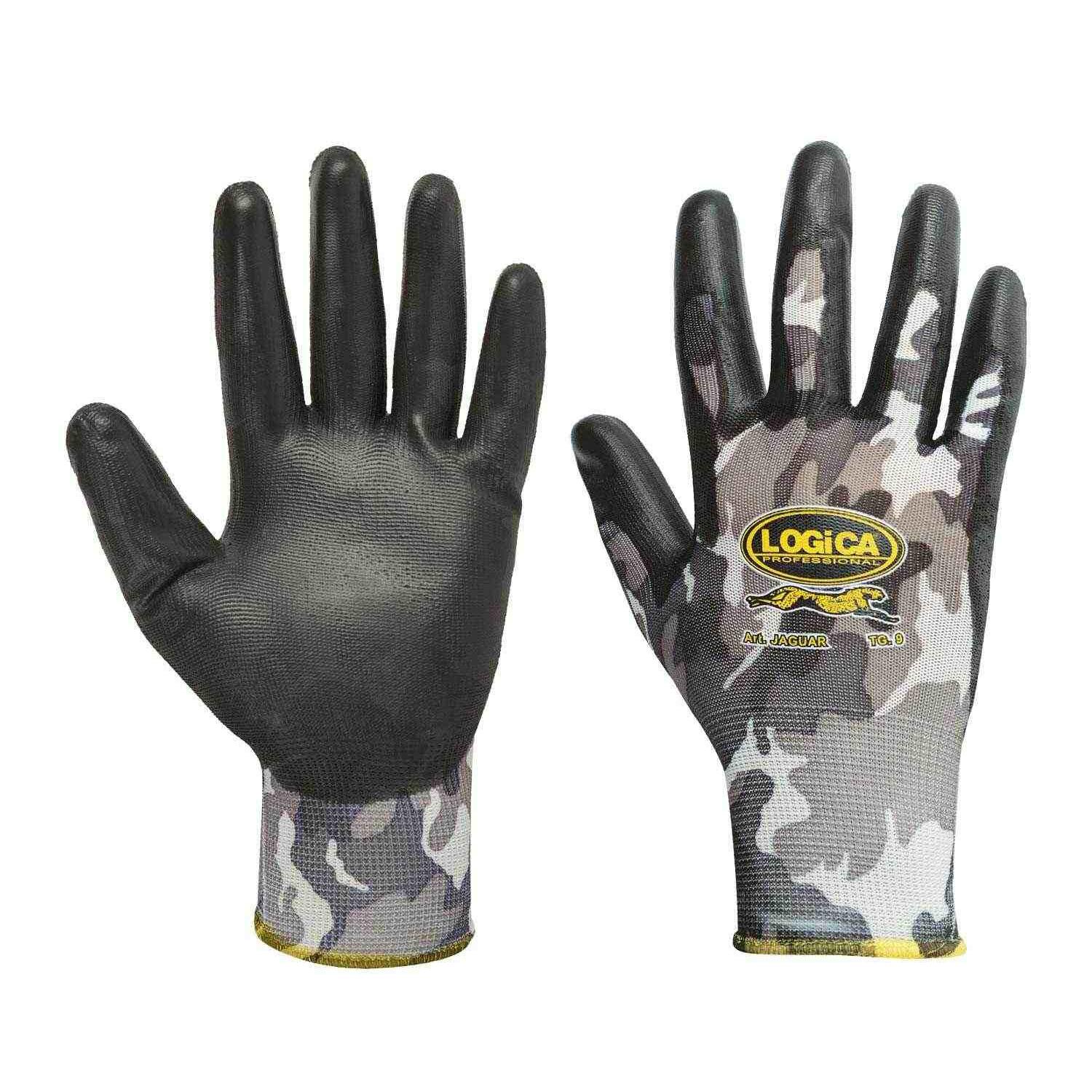 12 Paia - Guanti da lavoro Spalmati in Poliuretano Logica JAGUAR
