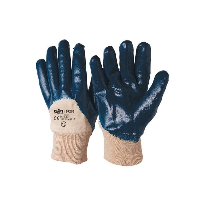 12 Paia - Guanti NBR in maglia con polsino elasticizzato - Dorso AREATO 07270