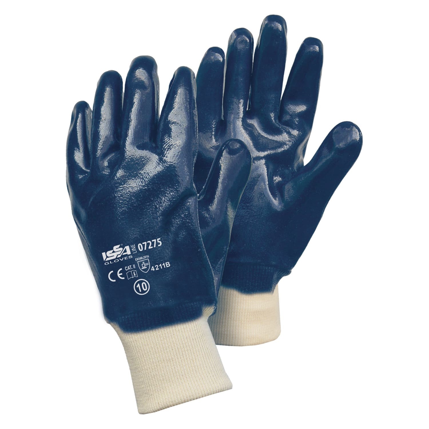 12 Paia - Guanti NBR in maglia totalmente ricoperto con polsino 07275