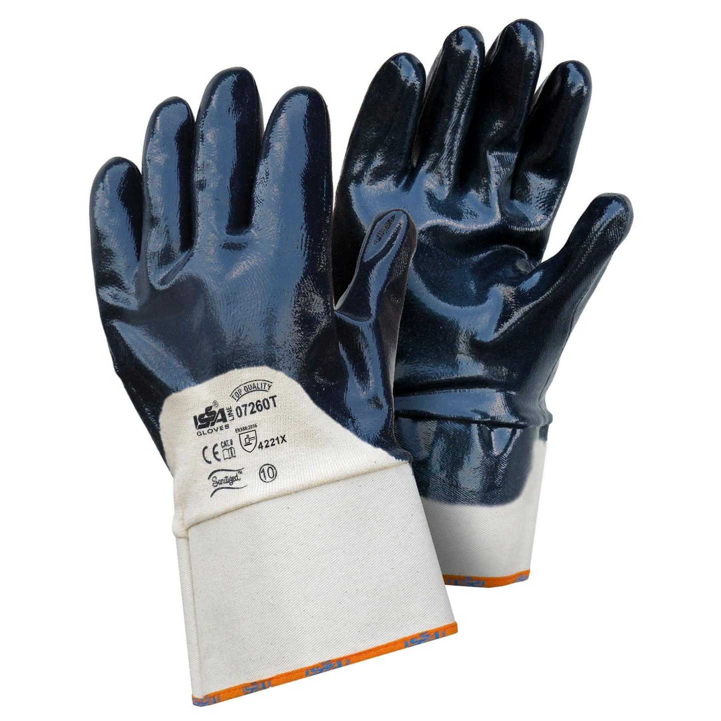 12 Paia - Guanti NBR Qualit� TOP con manichetta 7 cm. Dorso AREATO 07260T