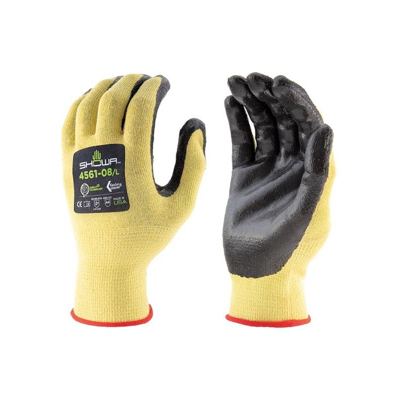 12 paia - Guanti Showa 4561 in KEVLAR Antitaglio spalmati in Nitrile
