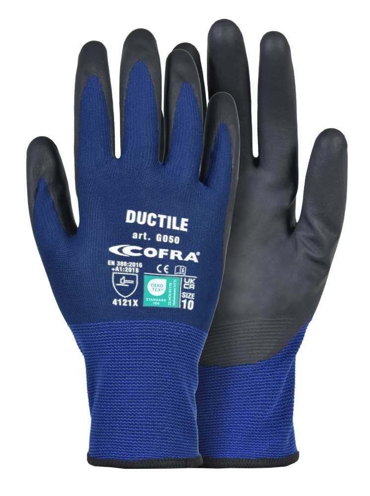 12 Pezzi - Guanti da Lavoro in Nitrile Cofra Ductile G050