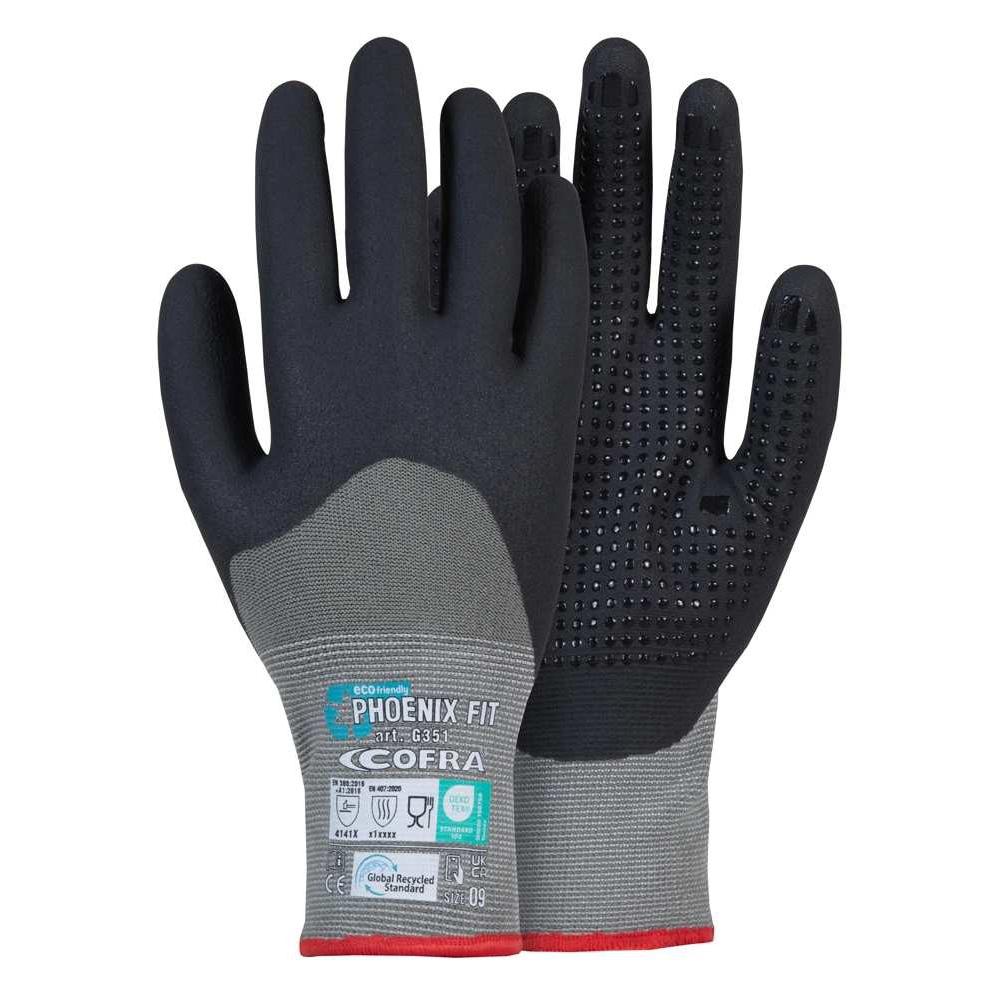 12 Pezzi - Guanti da Lavoro in Nitrile Cofra Phoenix Fit G351