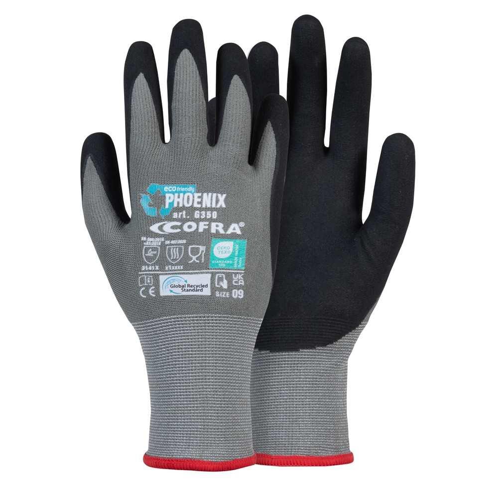 12 Pezzi - Guanti da Lavoro in Nitrile Cofra Phoenix G350