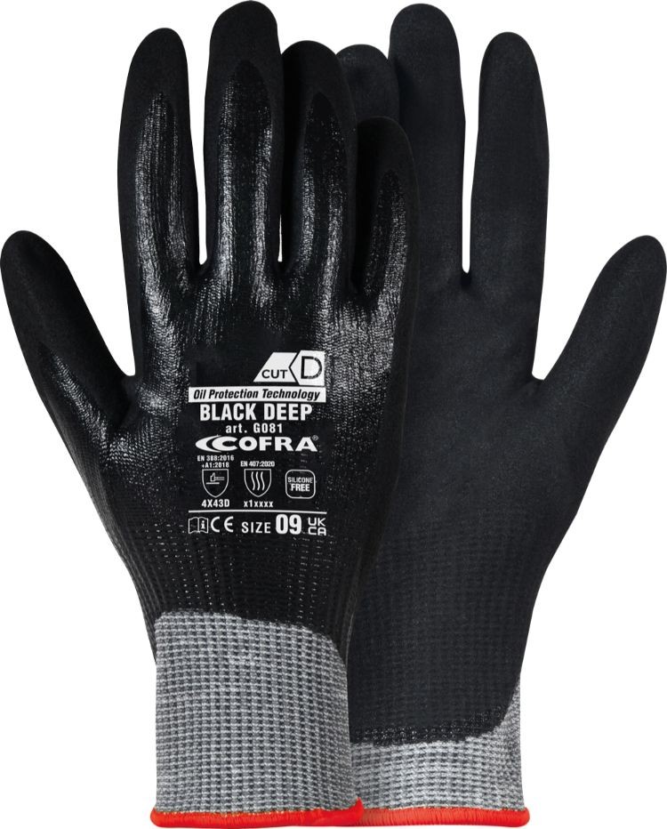 Guanto Cofra Black Deep G081, protezione da olii e grassi