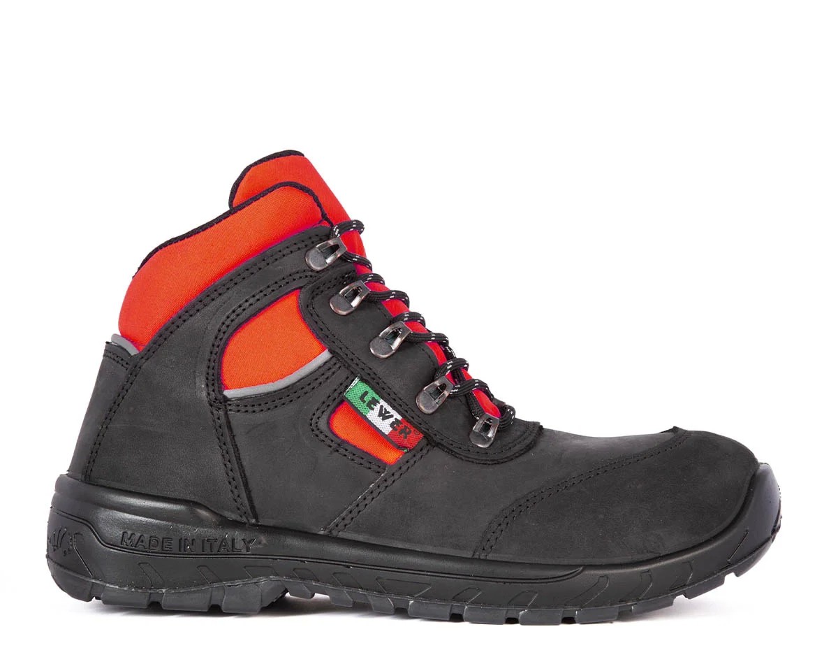 Scarpe da lavoro S3 Lewer 118, pelle fiore idrorepellente