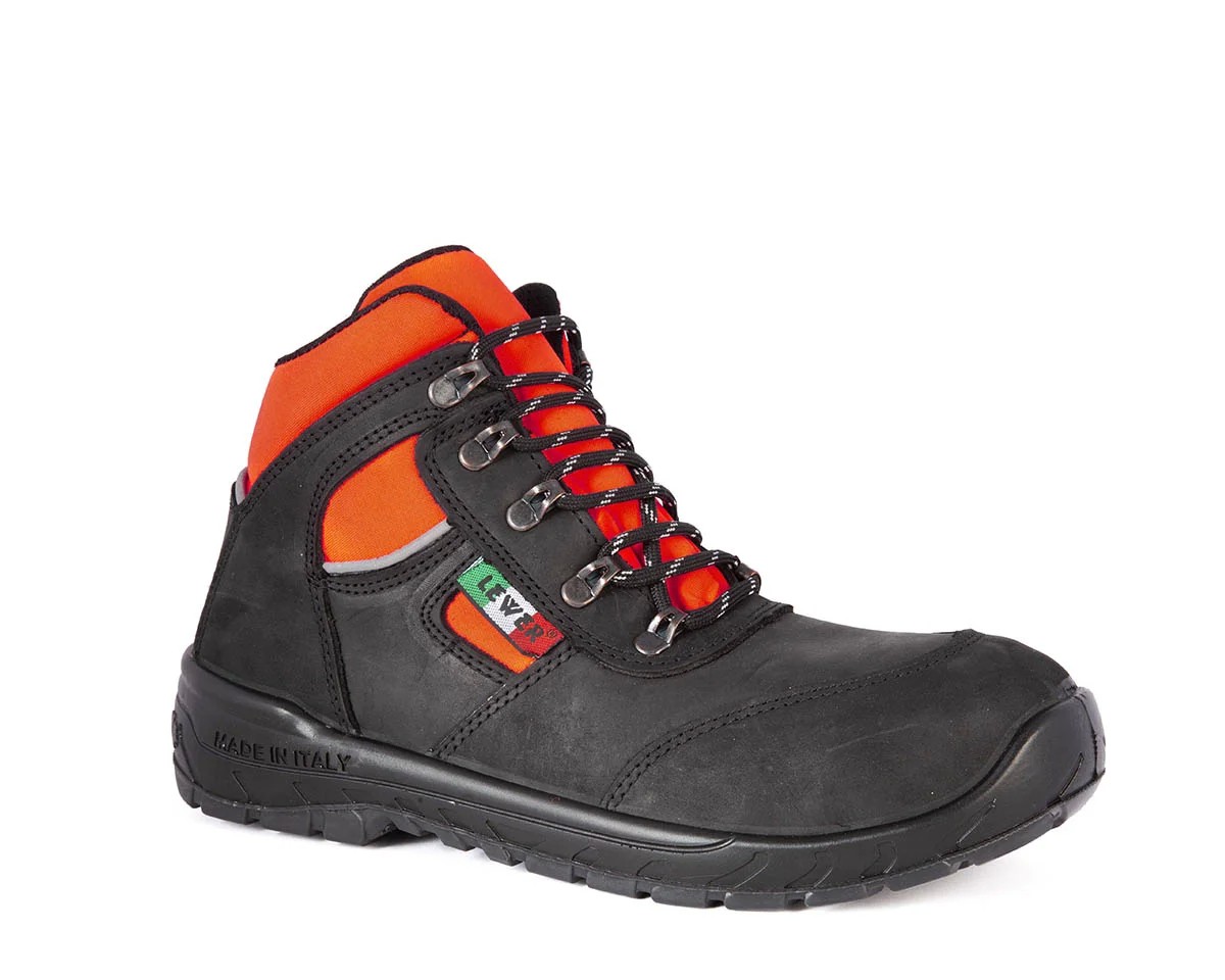 Scarpe da lavoro S3 Lewer 118, pelle fiore idrorepellente