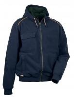 Felpa Cofra Potsdam in pile cappuccio e zip completa V130-0