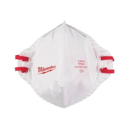 20 Pezzi - Mascherina da Lavoro FFP2 Pieghevole Milwaukee Respirator 4932479238