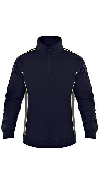 Felpa da Lavoro Mezza Zip Fluo