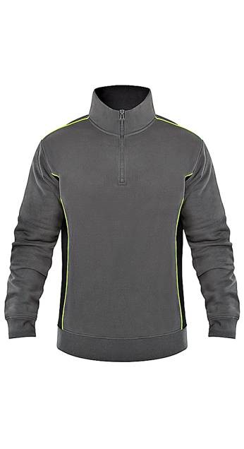 Felpa da Lavoro Mezza Zip Fluo