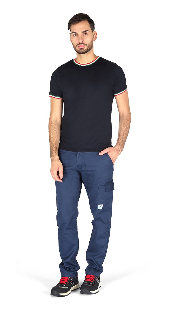 Pantalone Economico Blu Multitasche Cotone 100% Massaua