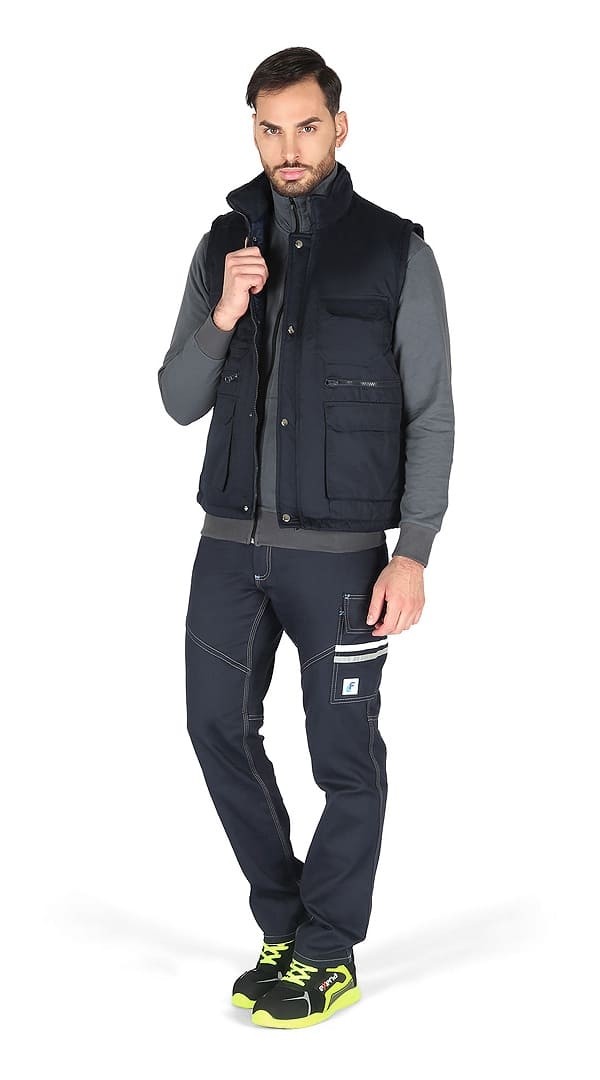Gilet da lavoro Multitasche imbottito in poliestere 100% Invernale