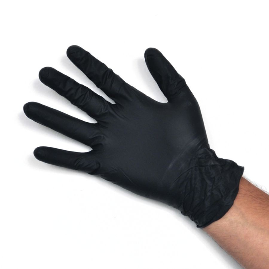 Guanti Monouso in nitrile senza polvere colore nero - 100 pezzi