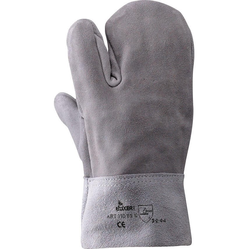 Manopola da lavoro in Pelle Crosta di Groppone 3 DITA - 110