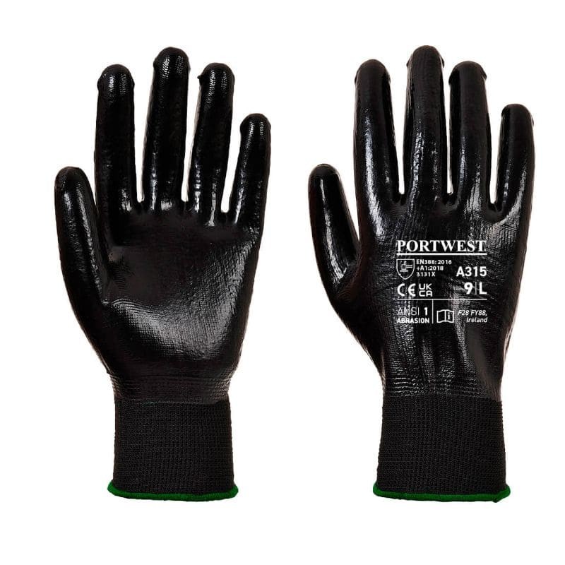 12 Paia - Guanti da Lavoro Grip All-Flex - A315 Portwest