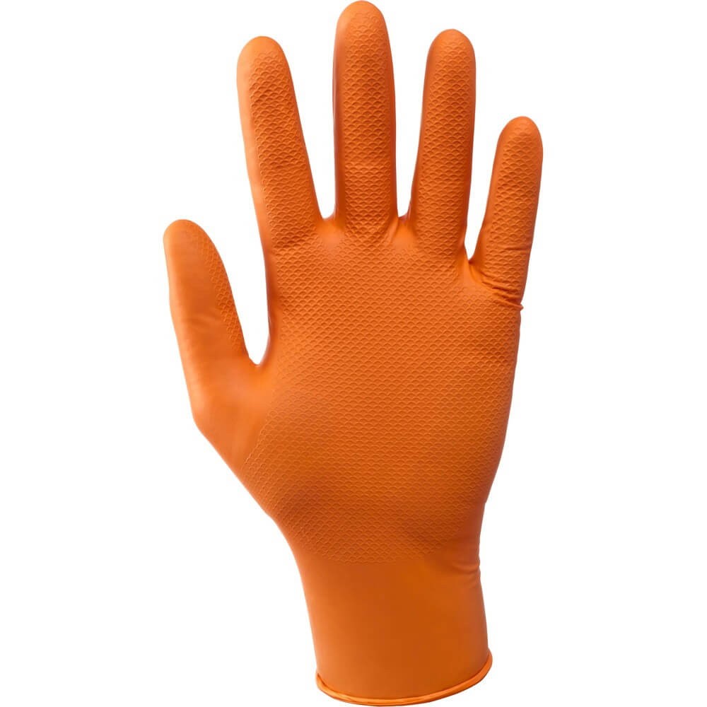 Guanti Monouso in Nitrile senza polvere Arancione - GREASE MONKEY