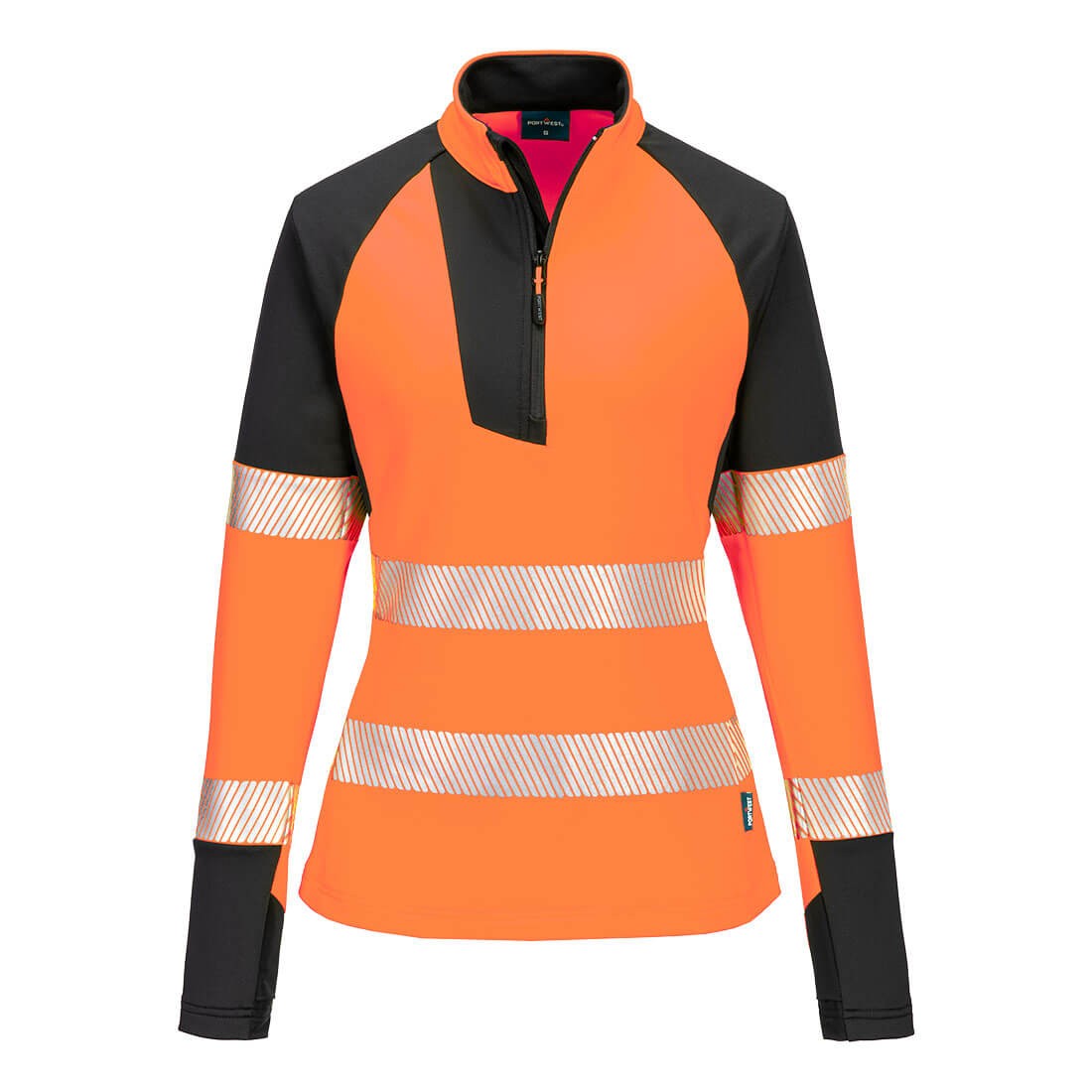 Felpa da Lavoro Alta Visibilit� Stretch Mezza Zip Impermeabile da Donna Portwest T173