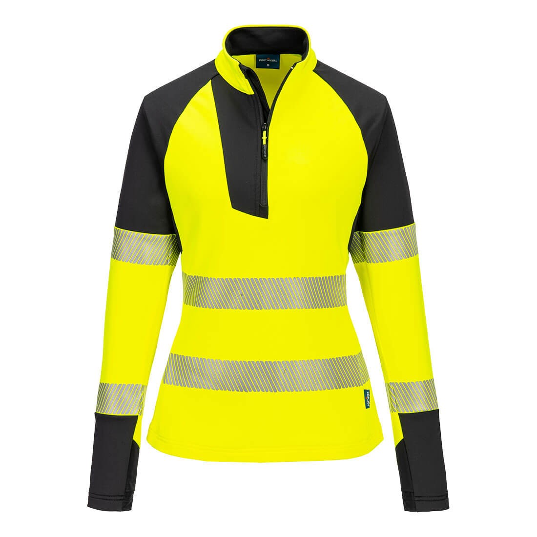 Felpa da Lavoro Alta Visibilit� Stretch Mezza Zip Impermeabile da Donna Portwest T173