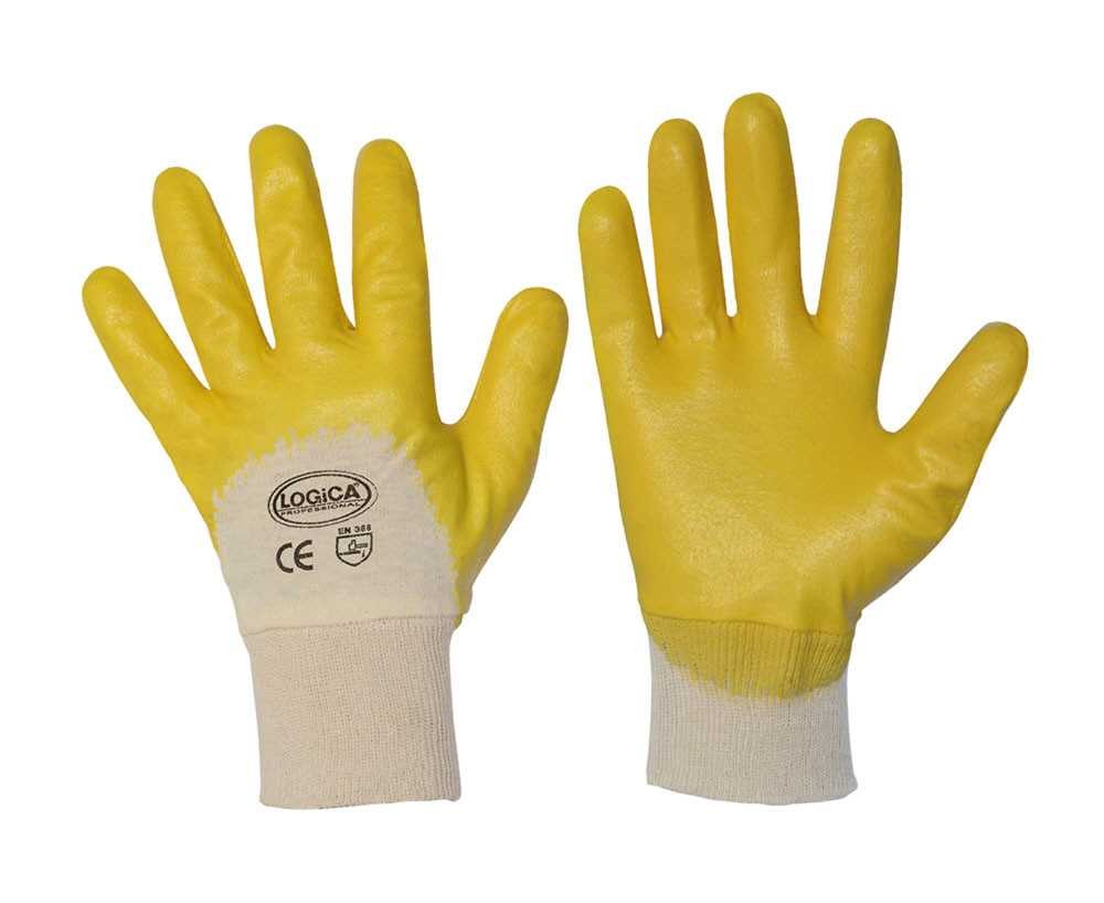 12 Paia - Guanti da lavoro Spalmati in Nitrile Logica 0158PLUS