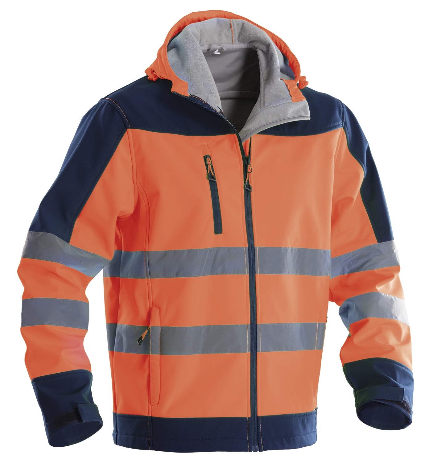 Giubbotto da Lavoro Alta Visibilit� Softshell Multitasche Invernale Zip Intera con Cappuccio P&P Loyal Bright GGX1R 411