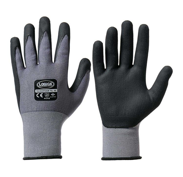12 Paia - Guanti da lavoro Spalmati in Nitrile Logica TECNOFOAM