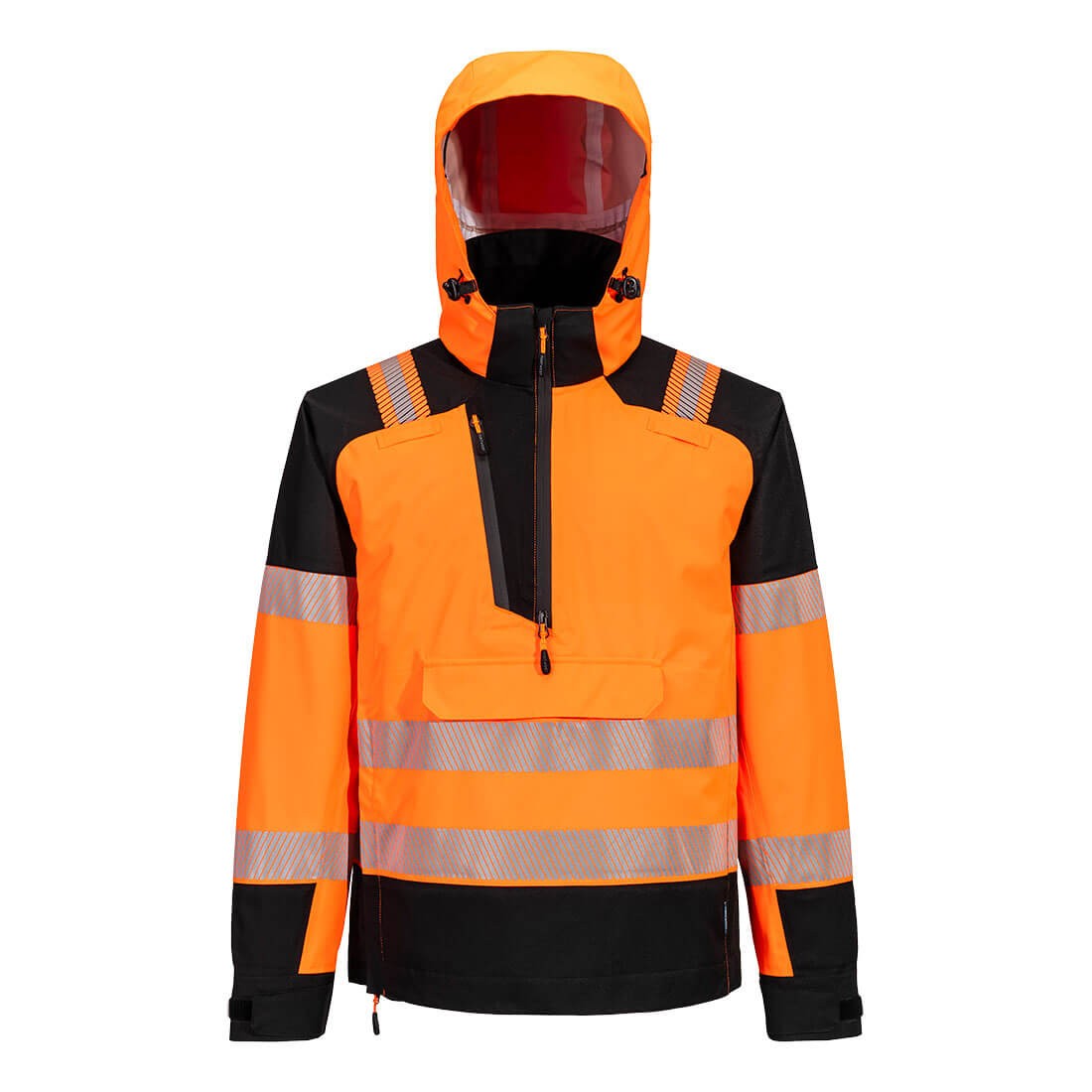 Giubbotto da Lavoro Alta Visibilit� Multitasche Impermeabile Stretch con Cappuccio Portwest T161