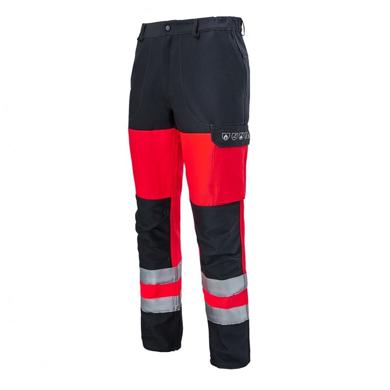 Pantalone con ginocchiere da Lavoro Multirischio Alta Visibilit� Multitasche Molinel Roady Safeline SAFEPN88ASO/NA