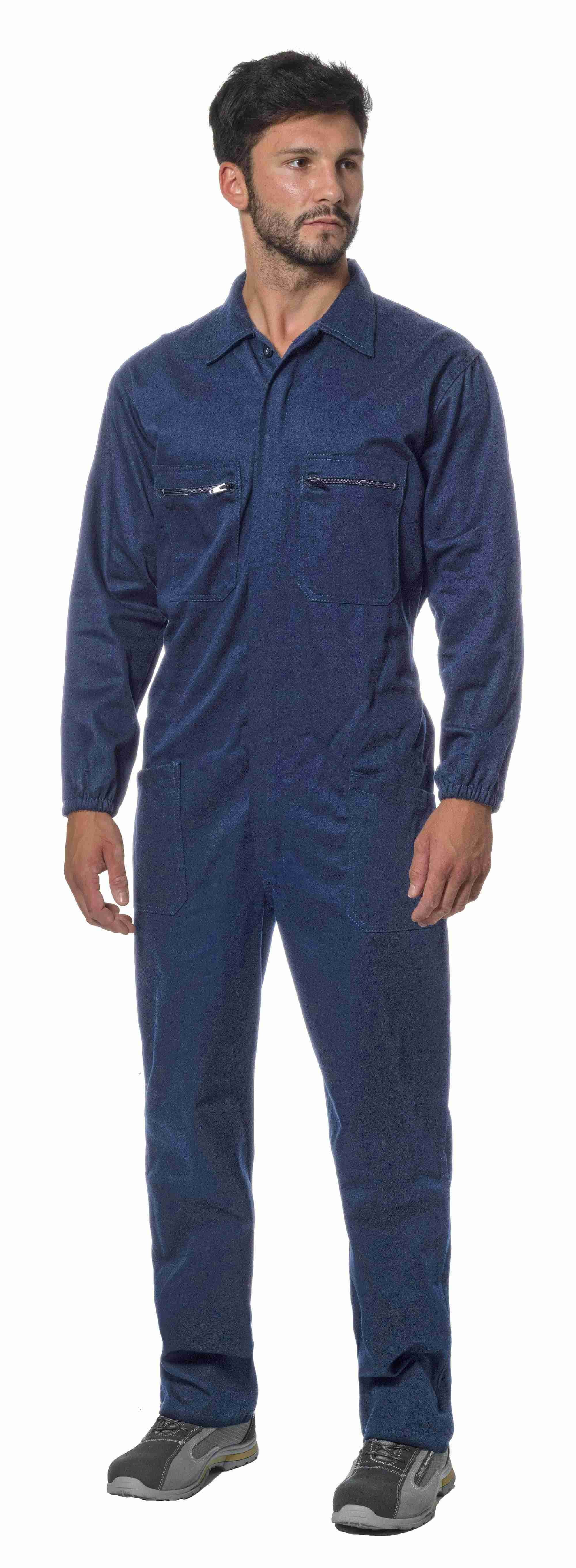 Tute intere da lavoro multitasche 100% cotone Logica 9070BLU-L