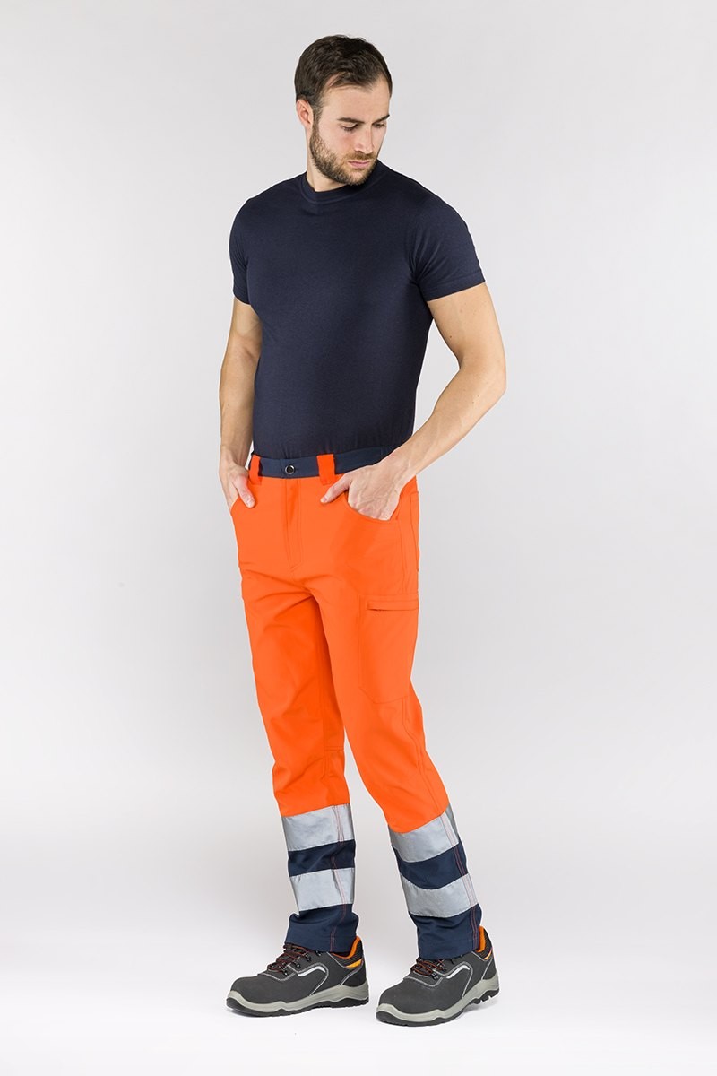 Pantaloni da Lavoro Alta Visibilit� Multitasche Stretch Sottozero Ecolight 2590