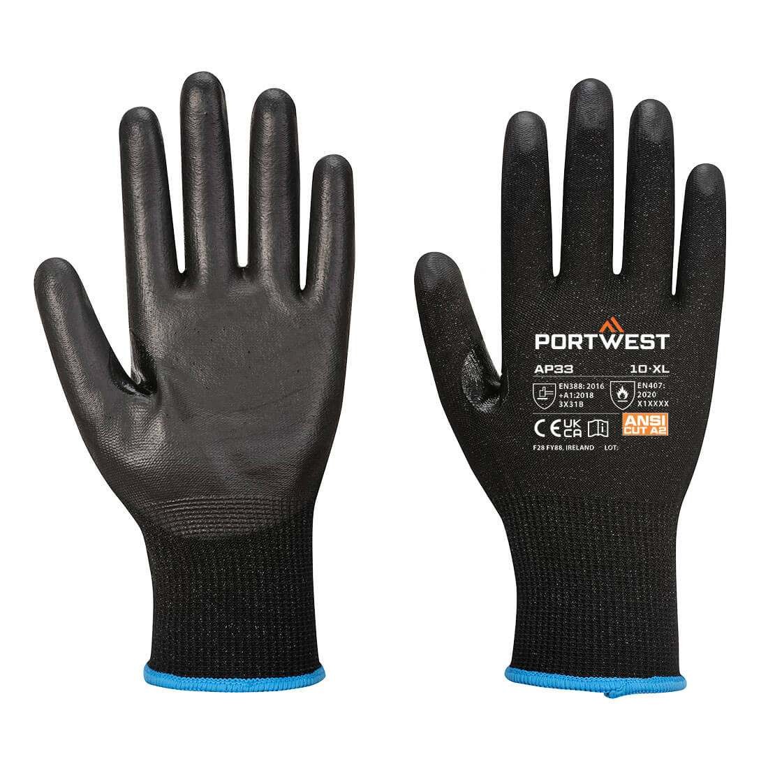 12 Pezzi - Guanti da Lavoro Antitaglio Antiabrasione Stretch Portwest AP33