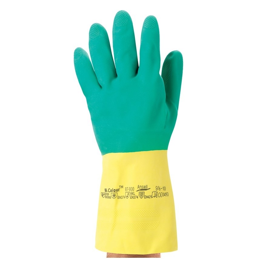 12 Paia - Guanti Da Lavoro ANSELL Bi-Colour 87-900